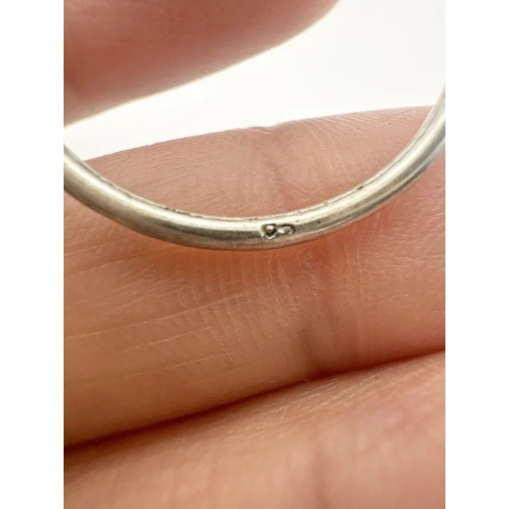 925 Sterling Silver Natural Gemstone Cabochon Ring Size 7